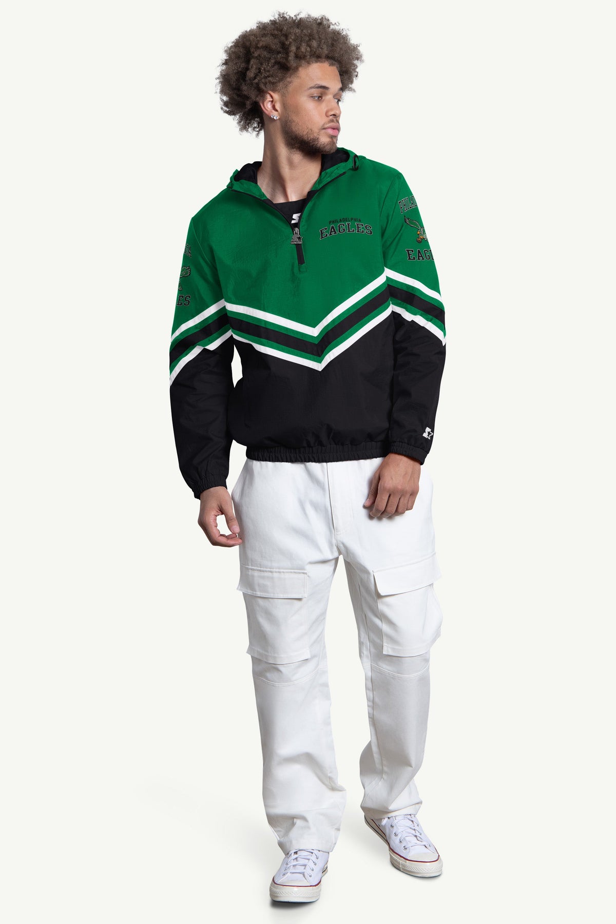 Starter Smart Buy | MENS PHILADELPHIA EAGLES FAIR PLAY HALF ZIP HOODED PULLOVER