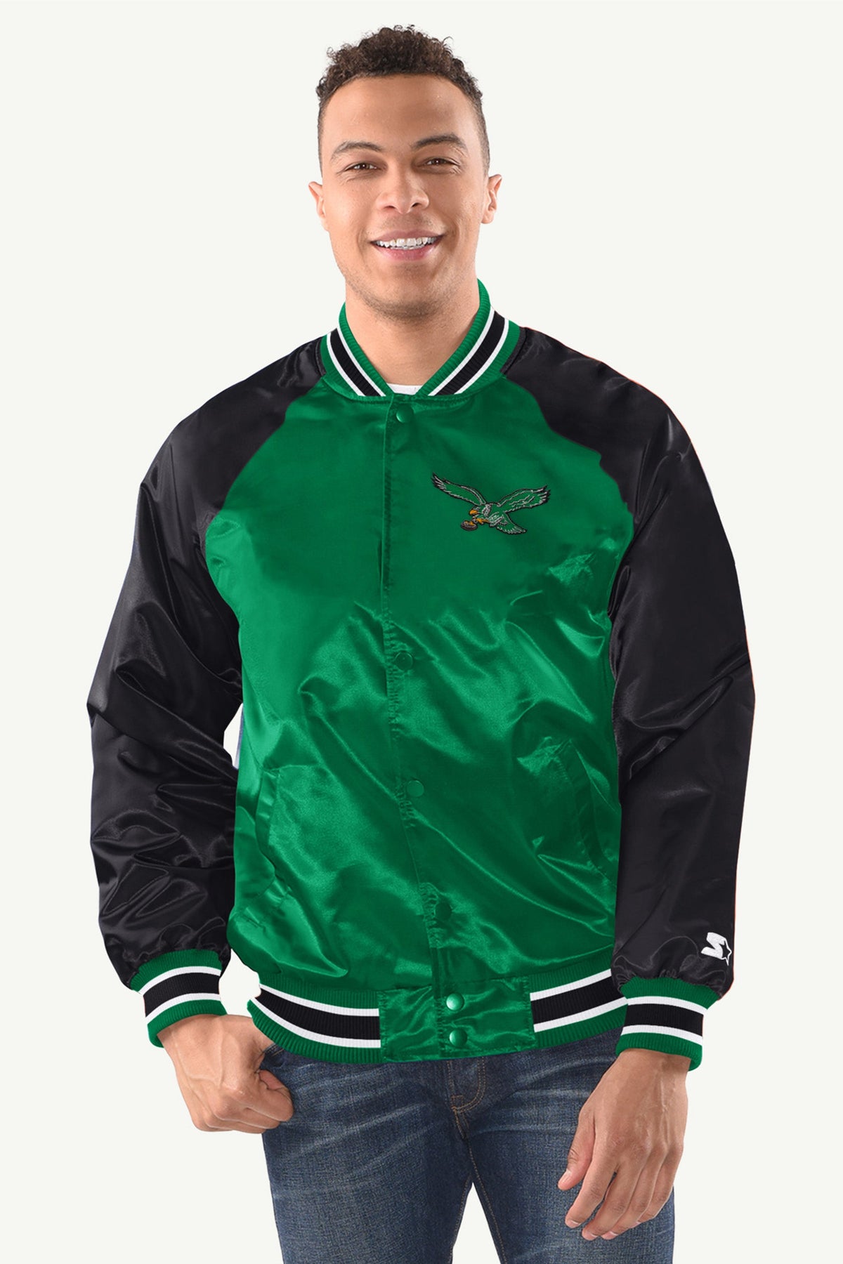 Starter Best Price | MENS PHILADELPHIA EAGLES INDUCTEE SATIN VARSITY JACKET