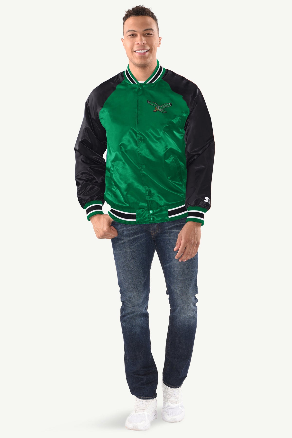 Starter Best Price | MENS PHILADELPHIA EAGLES INDUCTEE SATIN VARSITY JACKET