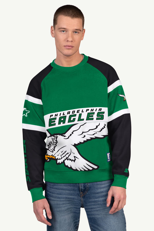 Starter Hot Sale | MENS PHILADELPHIA EAGLES DIME BACK COLORBLOCK CREWNECK