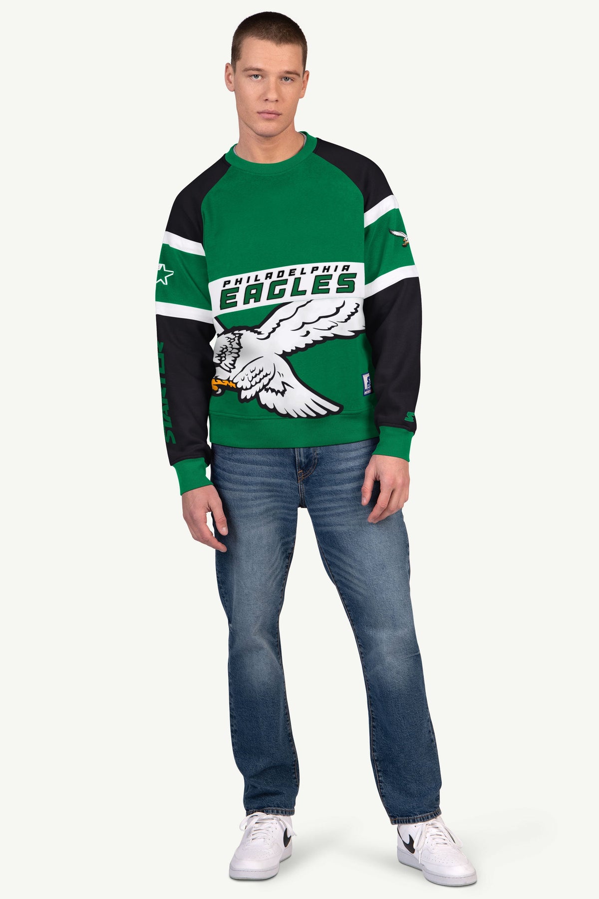 Starter Hot Sale | MENS PHILADELPHIA EAGLES DIME BACK COLORBLOCK CREWNECK
