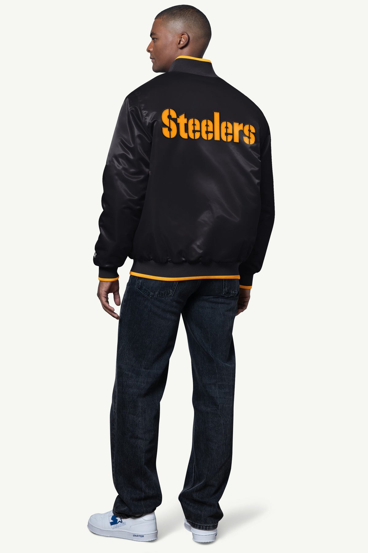 Starter Premium | MENS PITTSBURGH STEELERS AMBASSADOR SATIN VARSITY JACKET