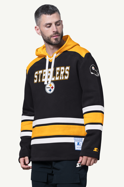 Starter Exclusive | MENS PITTSBURGH STEELERS SLAP SHOT HOODED HOCKEY PULLOVER