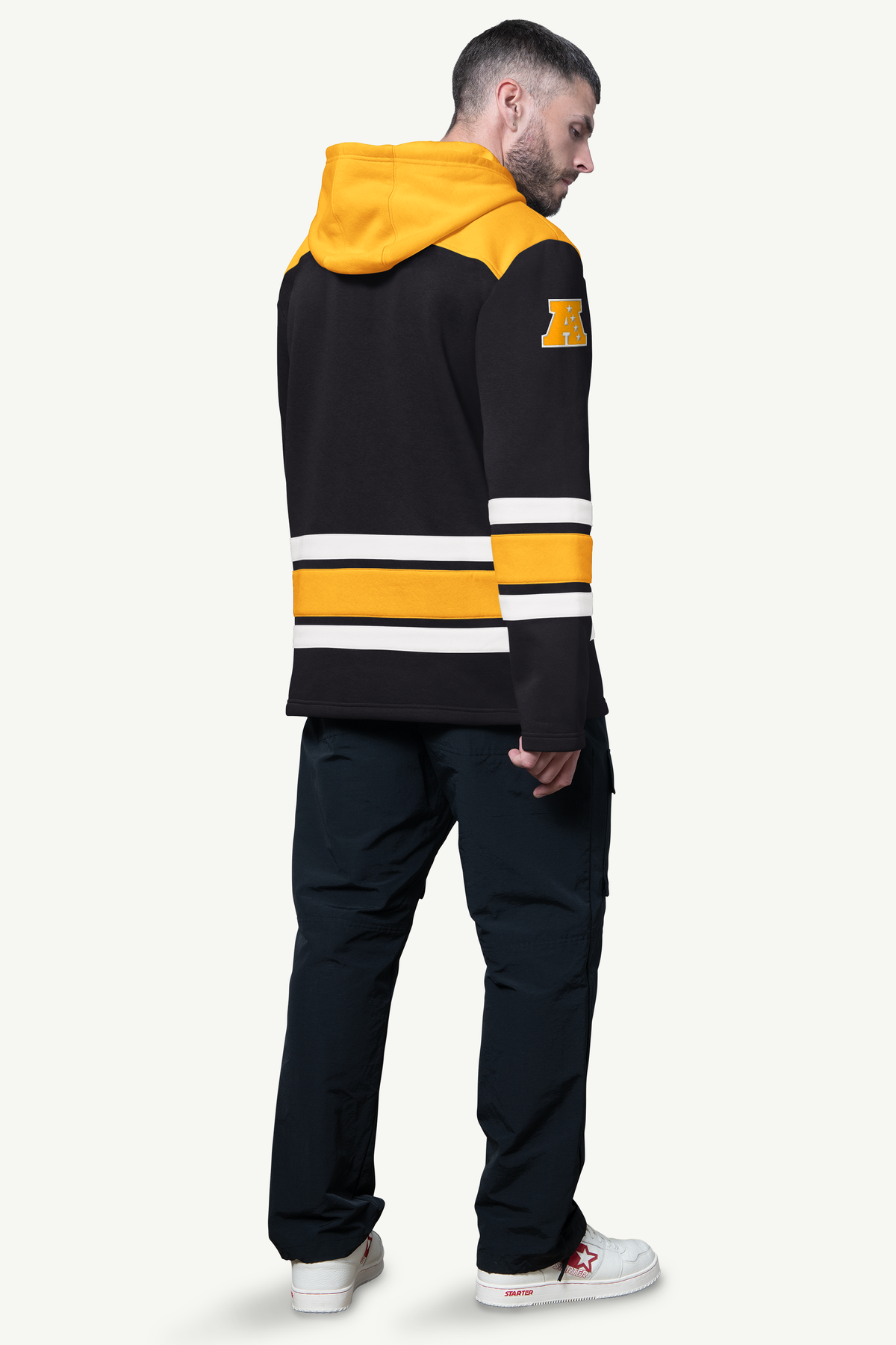 Starter Exclusive | MENS PITTSBURGH STEELERS SLAP SHOT HOODED HOCKEY PULLOVER
