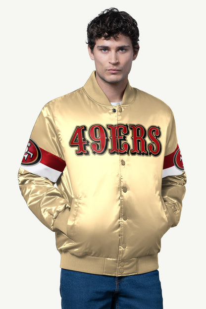 Starter Hot Sale | MENS SAN FRANCISCO 49ERS SATIN VARSITY JACKET