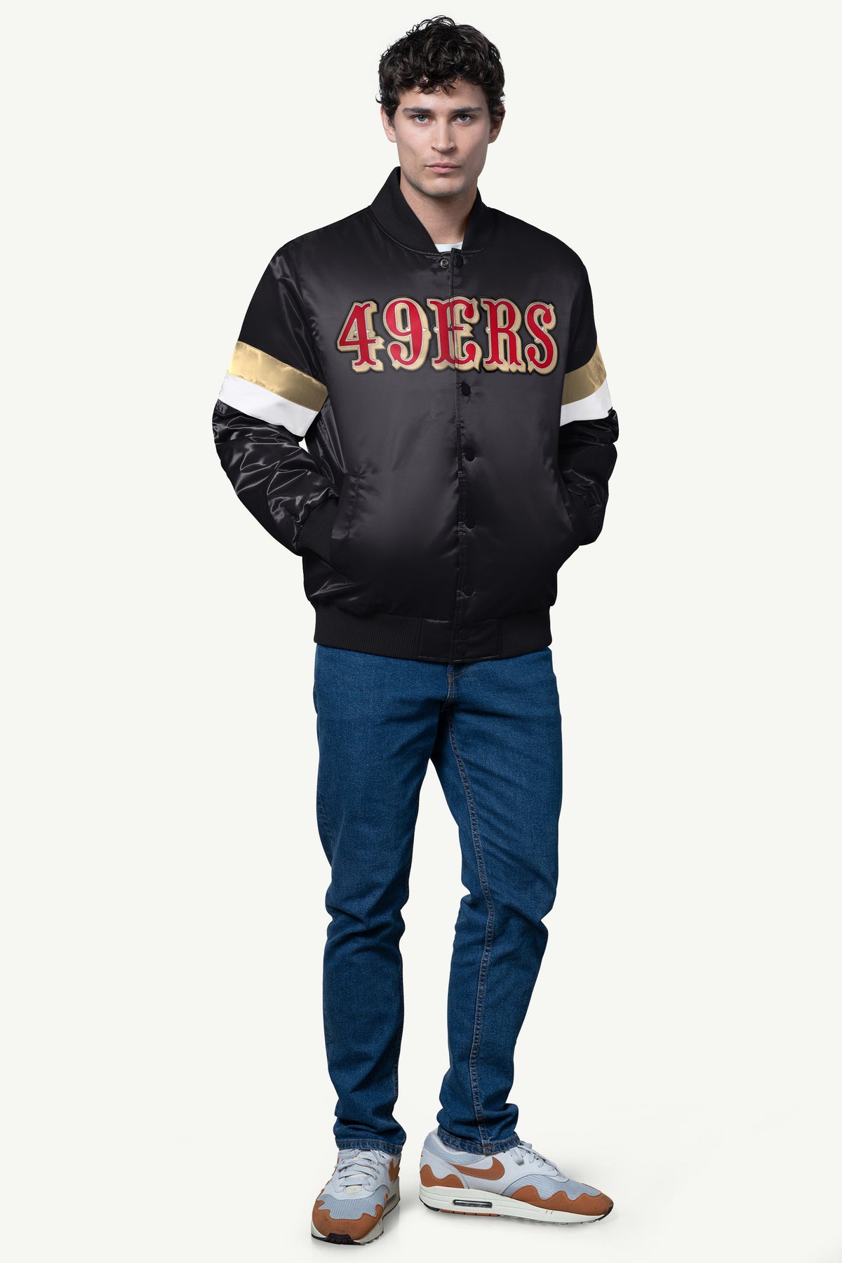 Starter Essential | MENS SAN FRANCISCO 49ERS SATIN VARSITY JACKET