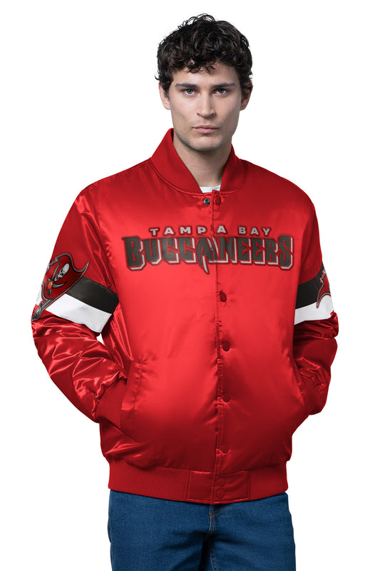Starter Sale | MENS TAMPA BAY BUCCANEERS TRIPLE OPTION SATIN VARSITY JACKET