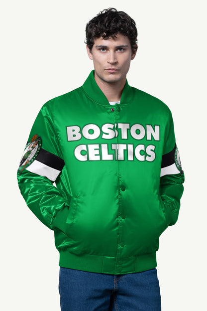 Starter Smart Buy | MENS BOSTON CELTICS TRIPLE OPTION SATIN VARSITY JACKET