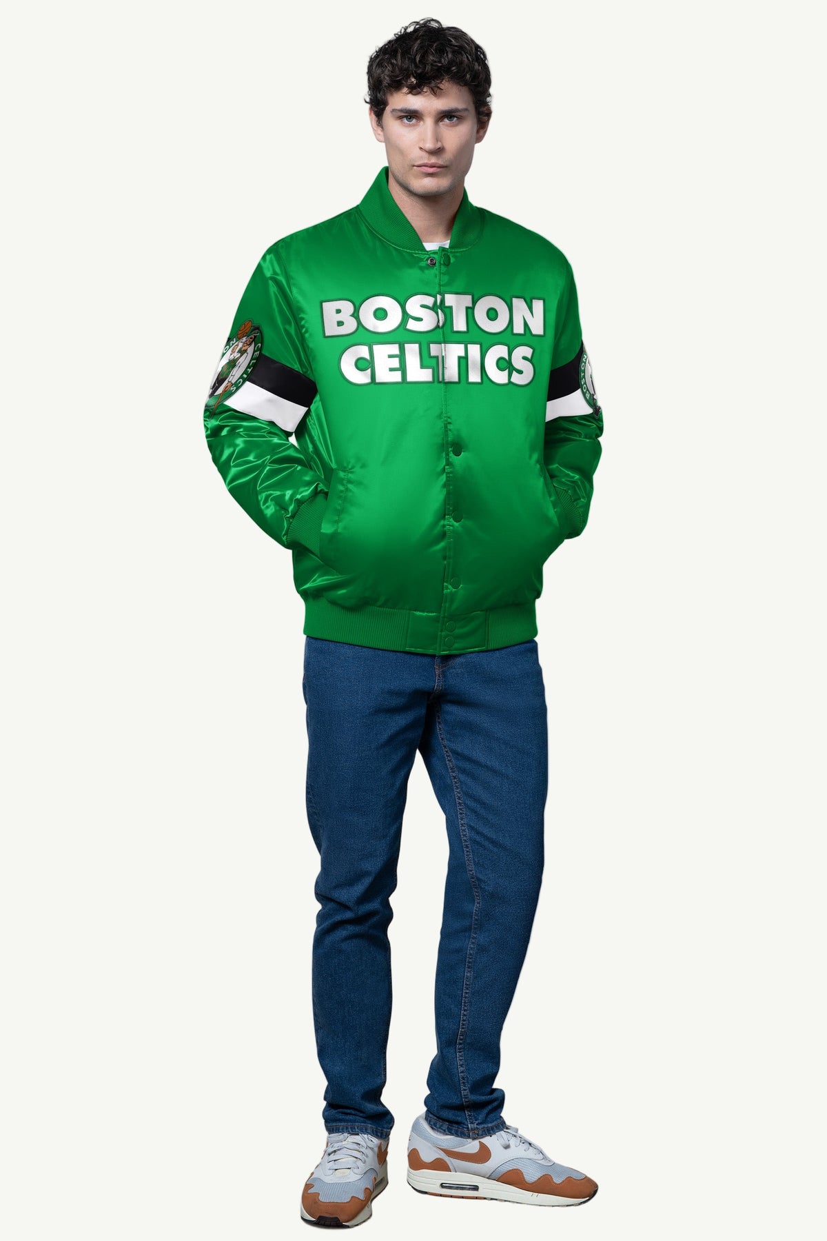 Starter Smart Buy | MENS BOSTON CELTICS TRIPLE OPTION SATIN VARSITY JACKET