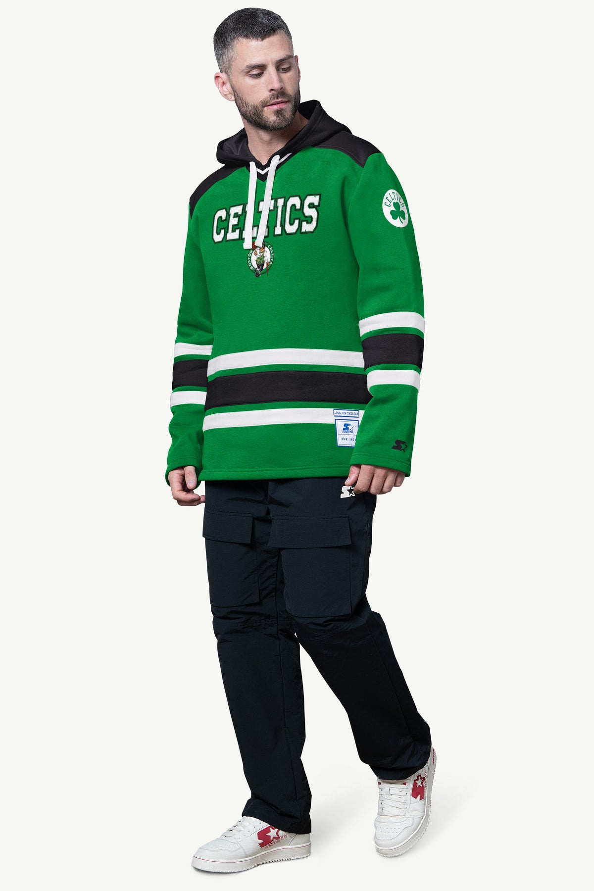 Starter Hot Sale | MENS BOSTON CELTICS SLAP SHOT HOODED HOCKEY PULLOVER