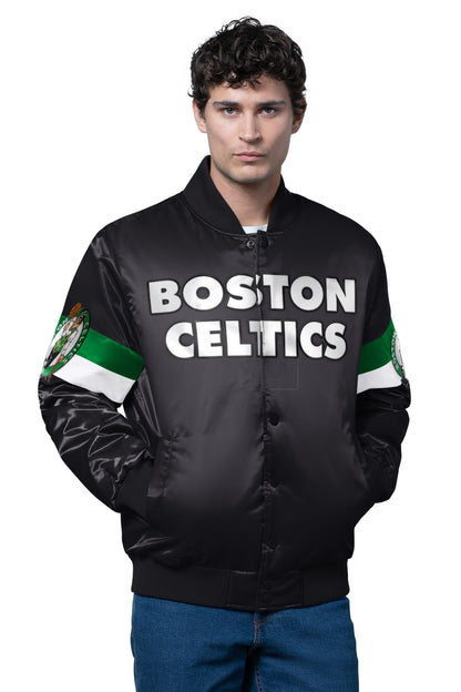 Starter Popular | MENS BOSTON CELTICS TRIPLE OPTION SATIN VARSITY JACKET