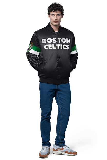 Starter Popular | MENS BOSTON CELTICS TRIPLE OPTION SATIN VARSITY JACKET