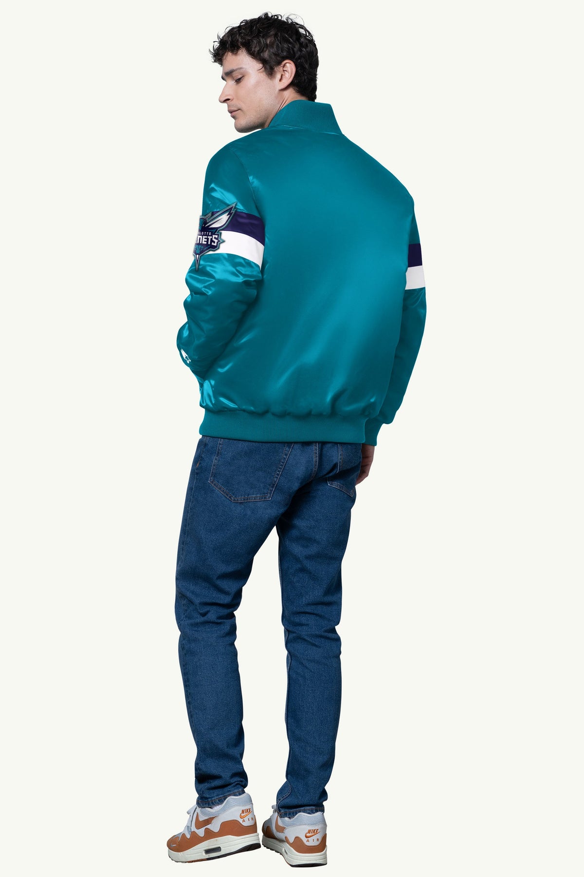 Starter Trending | MENS CHARLOTTE HORNETS TRIPLE OPTION SATIN VARSITY JACKET