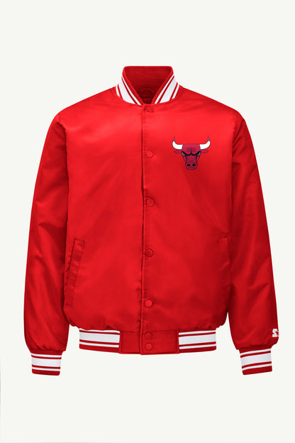 Starter Sale | MENS CHICAGO BULLS MESH LOOK SATIN VARSITY JACKET