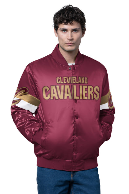 Starter Smart Buy | MENS CLEVELAND CAVALIERS TRIPLE OPTION SATIN VARSITY JACKET