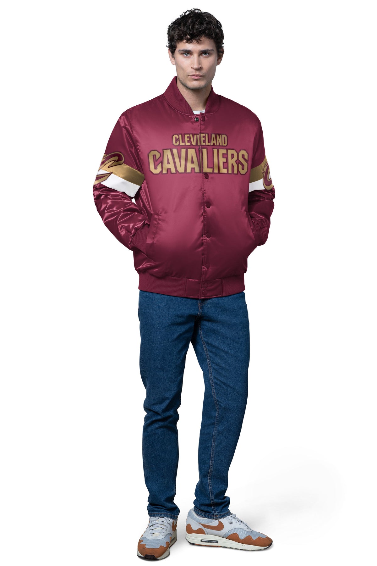 Starter Smart Buy | MENS CLEVELAND CAVALIERS TRIPLE OPTION SATIN VARSITY JACKET