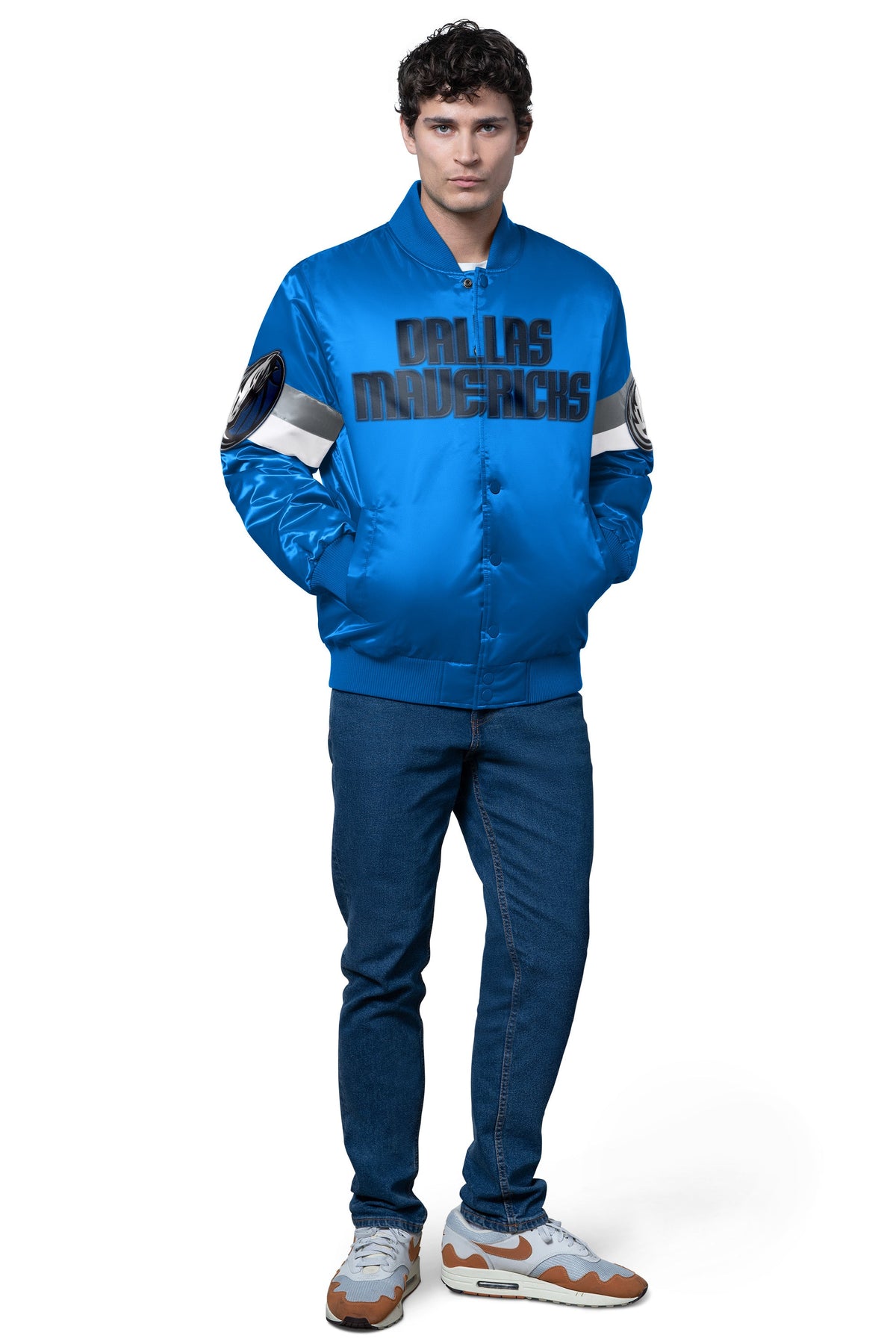 Starter Customer Favorite | MENS DALLAS MAVERICKS TRIPLE OPTION SATIN VARSITY JACKET