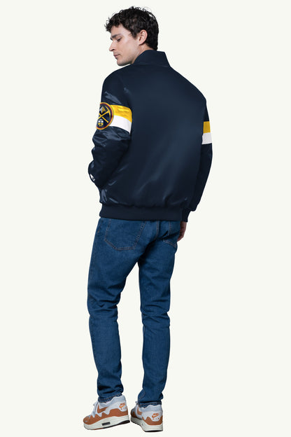 Starter Exclusive | MENS DENVER NUGGETS TRIPLE OPTION SATIN VARSITY JACKET