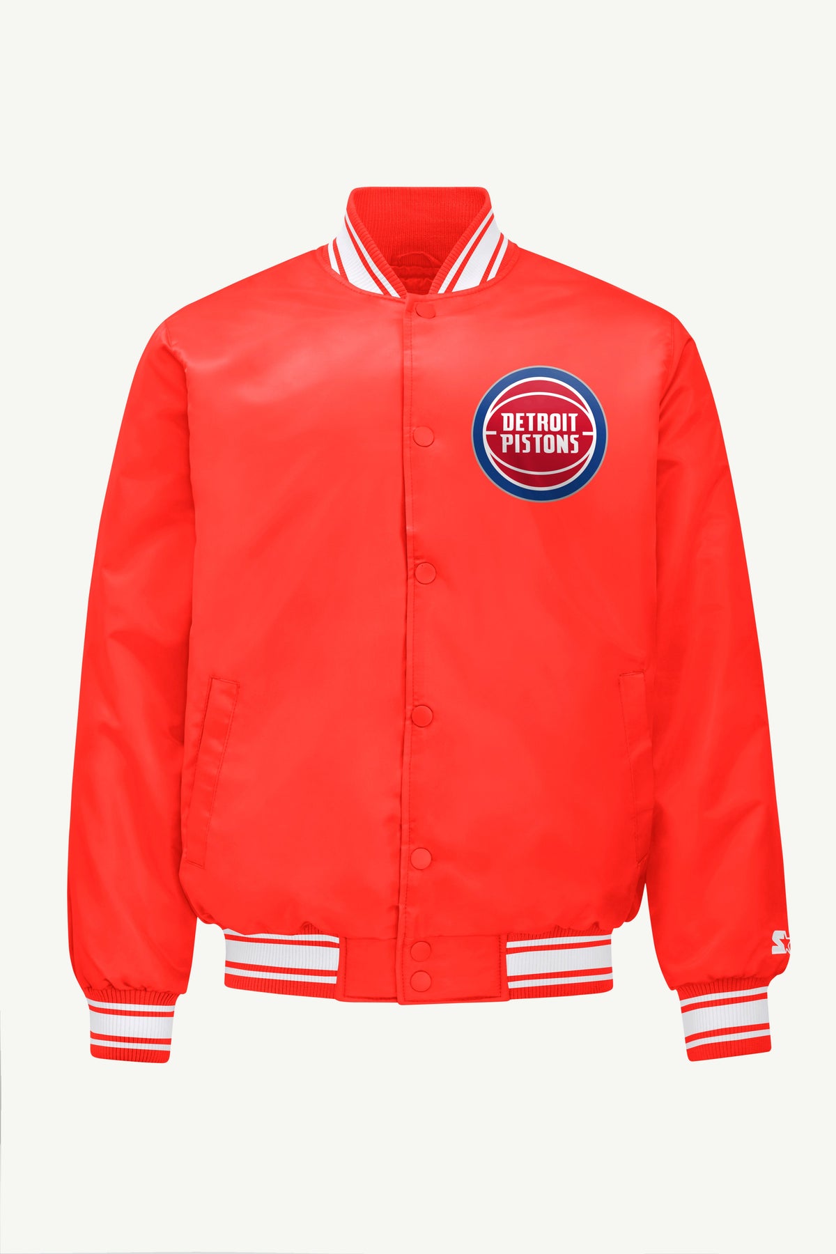 Starter Quality | MENS DETROIT PISTONS PRINTED GRAPHIC SATIN VARSITY JACKET