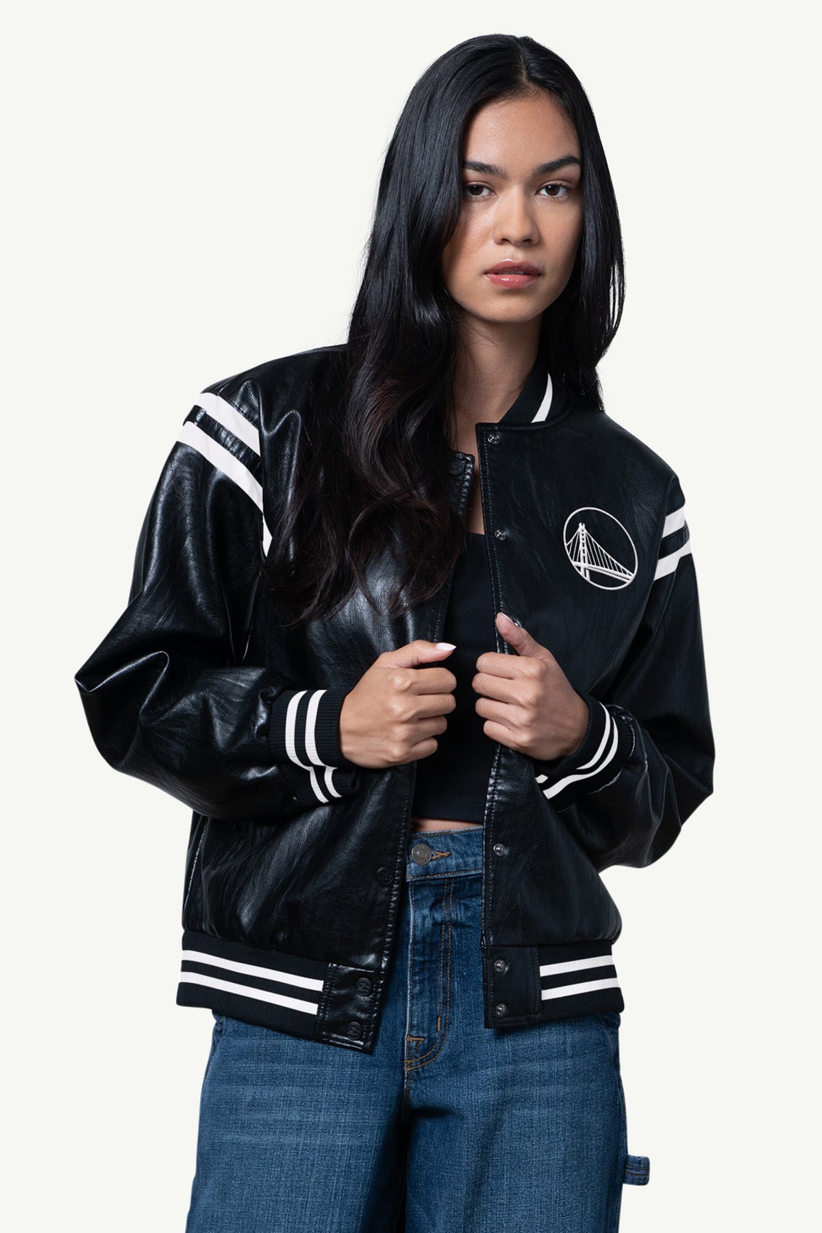 Starter Value | WOMENS GOLDEN STATE WARRIORS FAUX LEATHER VARSITY JACKET