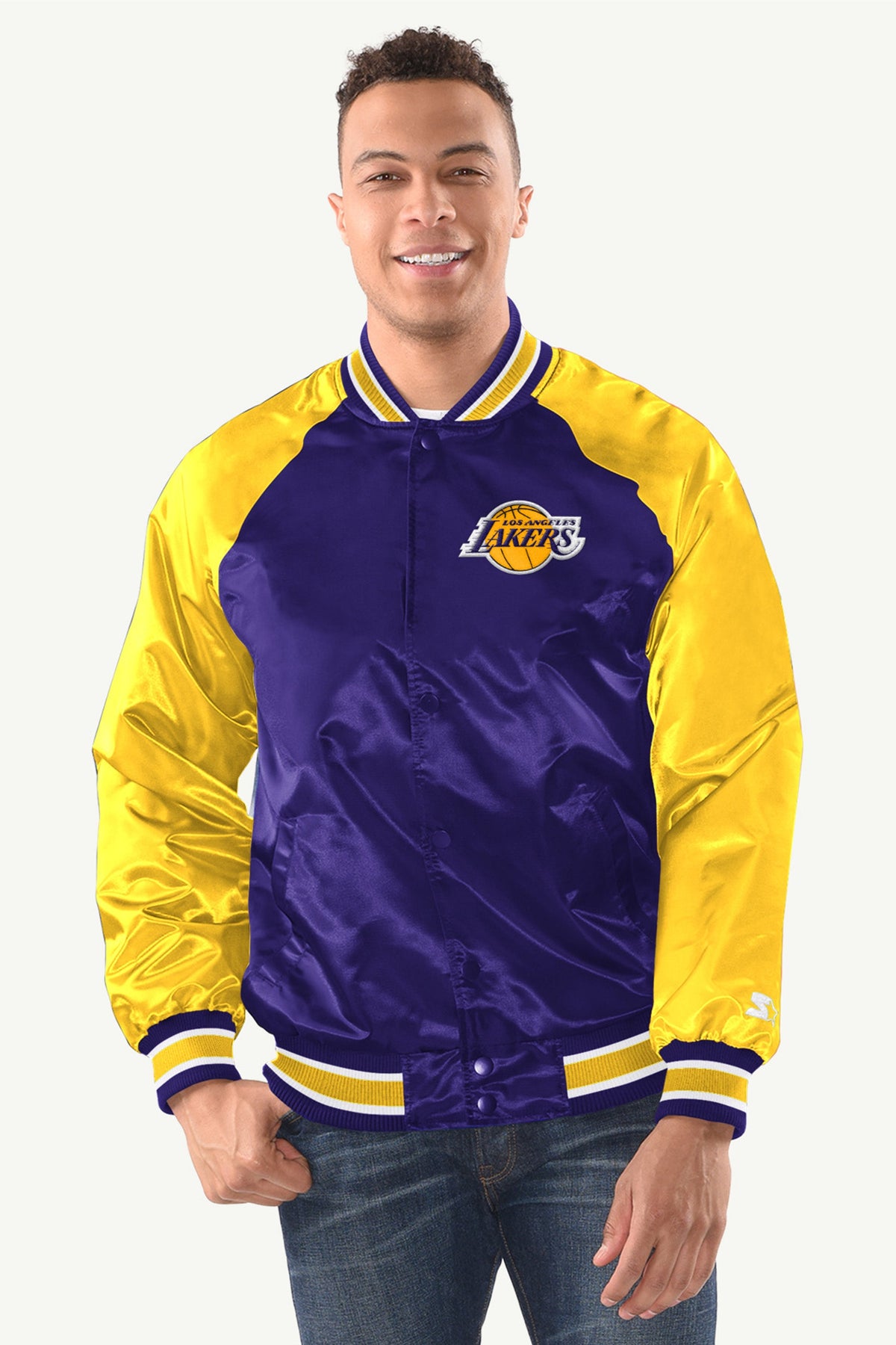 Starter Hot Sale | MENS LA LAKERS INDUCTEE SATIN VARSITY JACKET