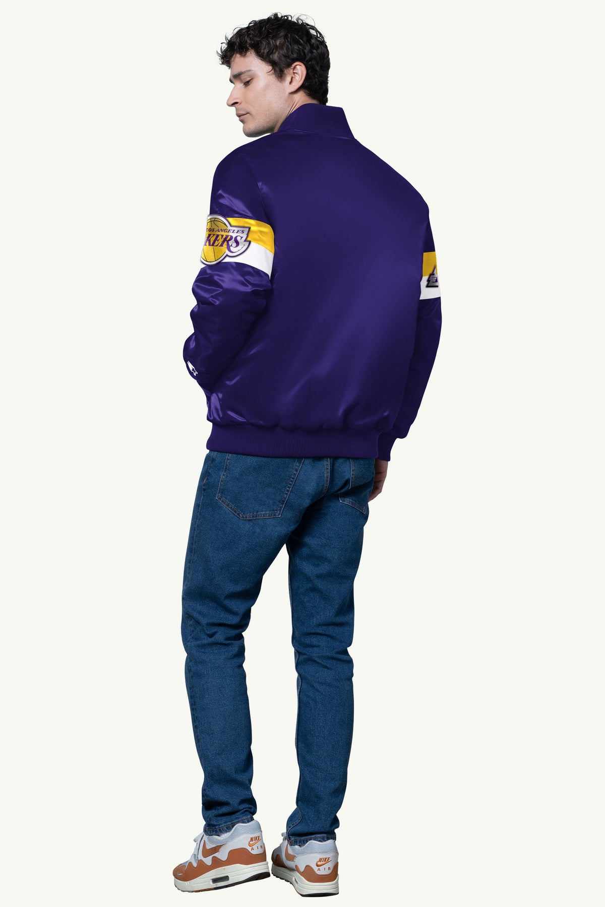 Starter Classic | MENS LA LAKERS TRIPLE OPTION SATIN VARSITY JACKET