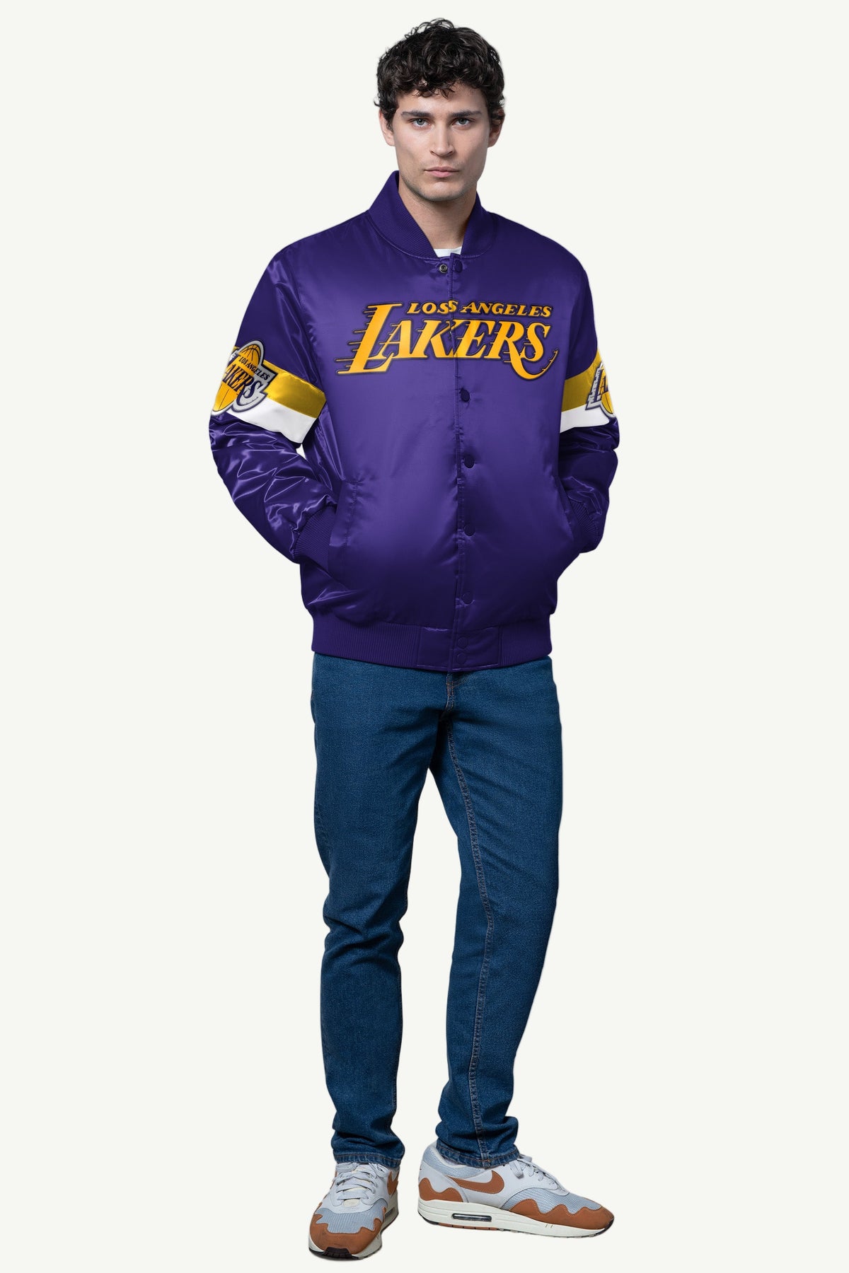 Starter Classic | MENS LA LAKERS TRIPLE OPTION SATIN VARSITY JACKET