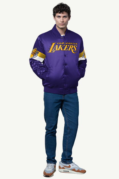 Starter Classic | MENS LA LAKERS TRIPLE OPTION SATIN VARSITY JACKET