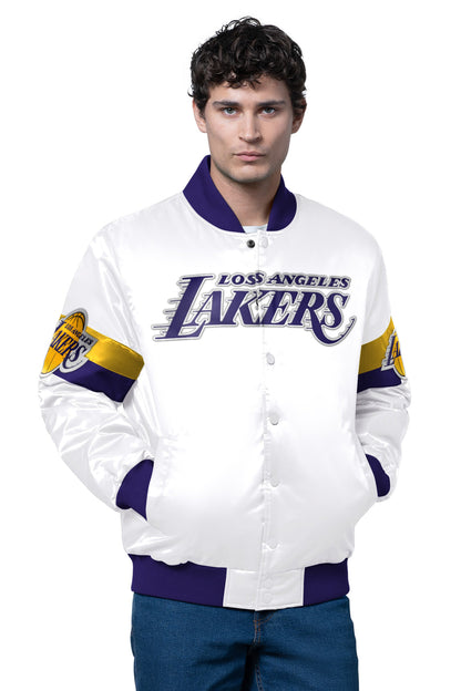 Starter Signature | MENS LA LAKERS TRIPLE OPTION SATIN VARSITY JACKET
