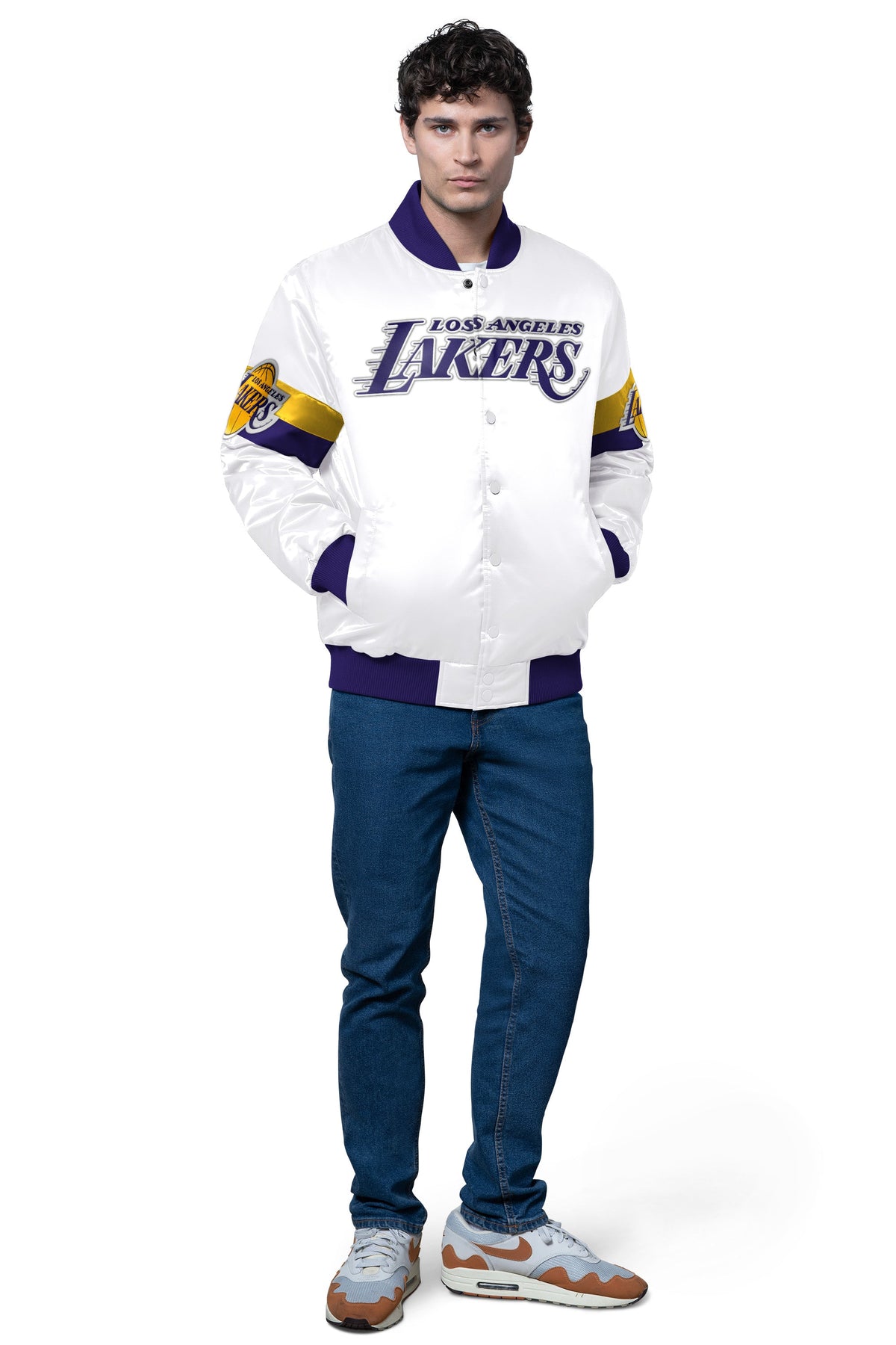 Starter Signature | MENS LA LAKERS TRIPLE OPTION SATIN VARSITY JACKET