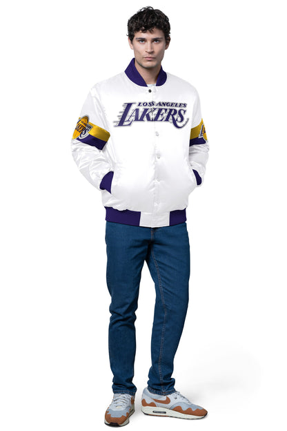 Starter Signature | MENS LA LAKERS TRIPLE OPTION SATIN VARSITY JACKET