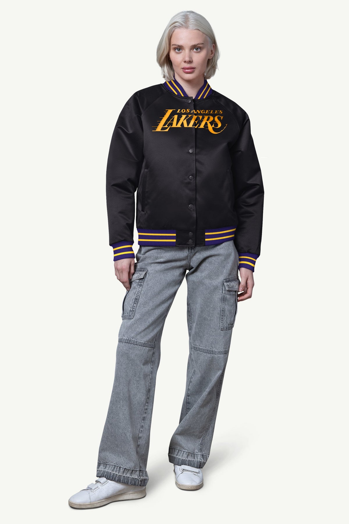 Starter Value | WOMENS LA LAKERS FINAL SCORE SATIN VARSITY JACKET