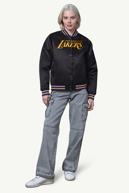 Starter Value | WOMENS LA LAKERS FINAL SCORE SATIN VARSITY JACKET