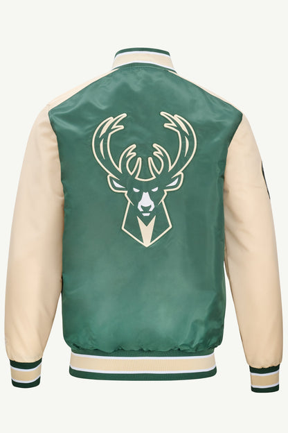 Starter Discount | MENS MILWAUKEE BUCKS SATIN VARSITY JACKET