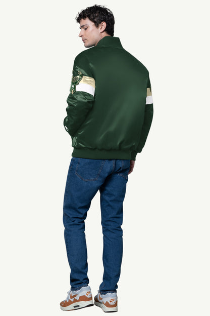 Starter Recommended | MENS MILWAUKEE BUCKS TRIPLE OPTION SATIN VARSITY JACKET
