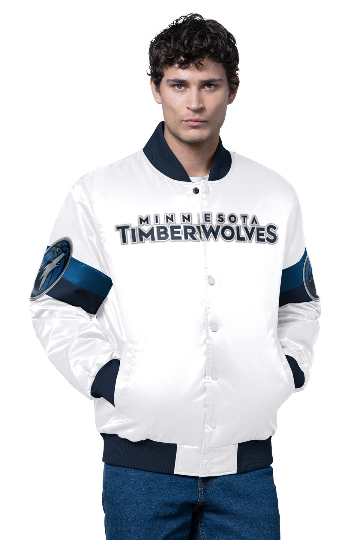 Starter Classic | MENS MINNESOTA TIMBERWOLVES TRIPLE OPTION SATIN VARSITY JACKET