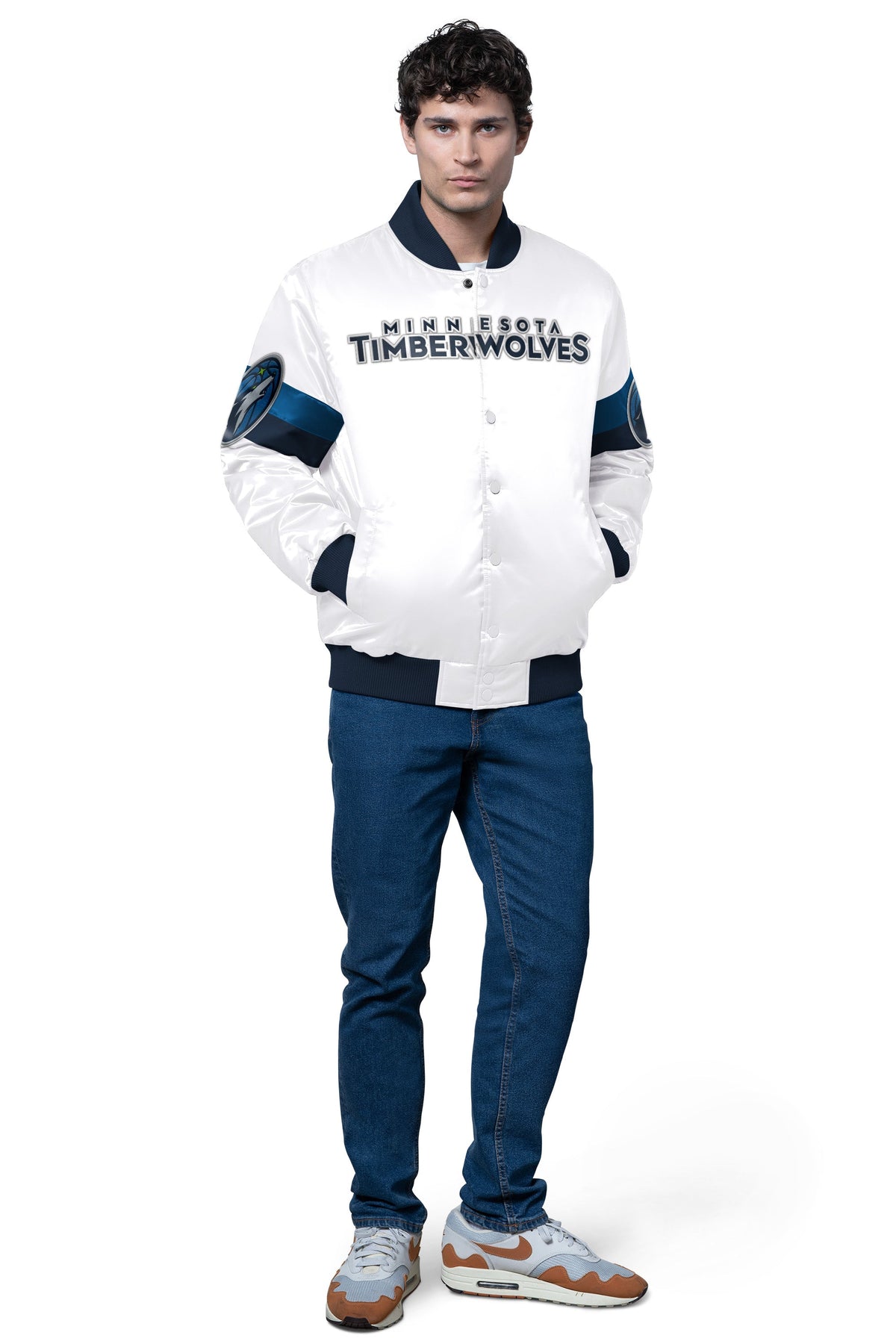Starter Classic | MENS MINNESOTA TIMBERWOLVES TRIPLE OPTION SATIN VARSITY JACKET