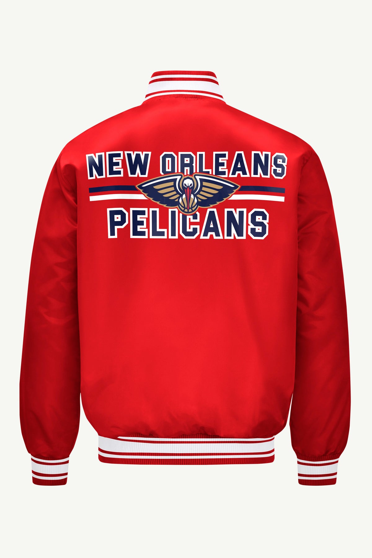 Starter Exclusive | MENS NEW ORLEAN PELICANS MESH LOOK SATIN VARSITY JACKET