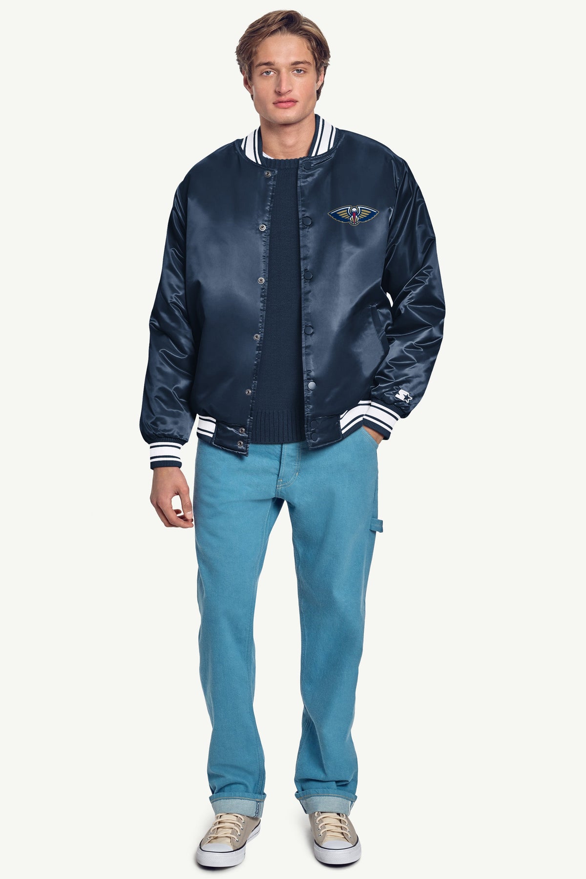 Starter New | MENS NEW ORLEANS PELICANS SATIN VARSITY JACKET