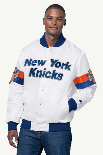 Starter Sale | MENS NEW YORK KNICKS TRIPLE OPTION SATIN VARSITY JACKET