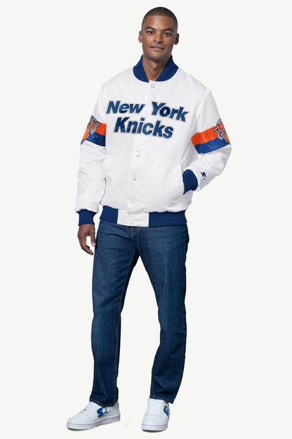 Starter Sale | MENS NEW YORK KNICKS TRIPLE OPTION SATIN VARSITY JACKET