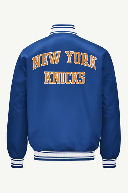 Starter Special Offer | MENS NEW YORK KNICKS PRINTED GRAPHIC BASKETBALL SATIN VARSITY JACKET