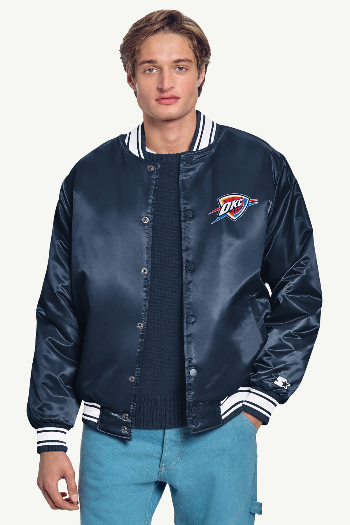 Starter Classic | MENS OKLAHOMA CITY THUNDER SATIN VARSITY JACKET