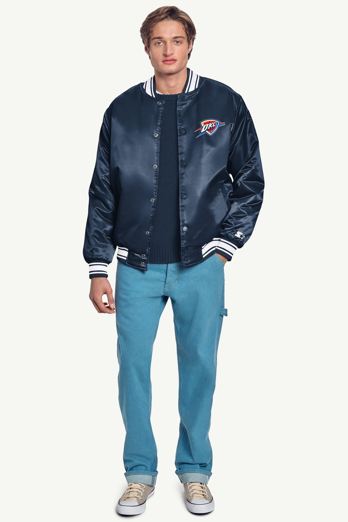 Starter Classic | MENS OKLAHOMA CITY THUNDER SATIN VARSITY JACKET