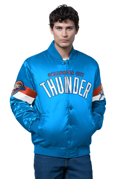 Starter Smart Buy | MENS OKLAHOMA CITY THUNDER TRIPLE OPTION SATIN VARSITY JACKET