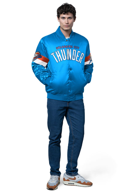 Starter Smart Buy | MENS OKLAHOMA CITY THUNDER TRIPLE OPTION SATIN VARSITY JACKET