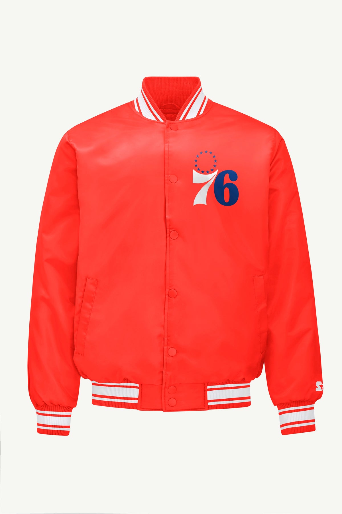 Starter Premium | MENS PHILADELPHIA 76ERS PRINTED GRAPHIC SATIN VARSITY JACKET