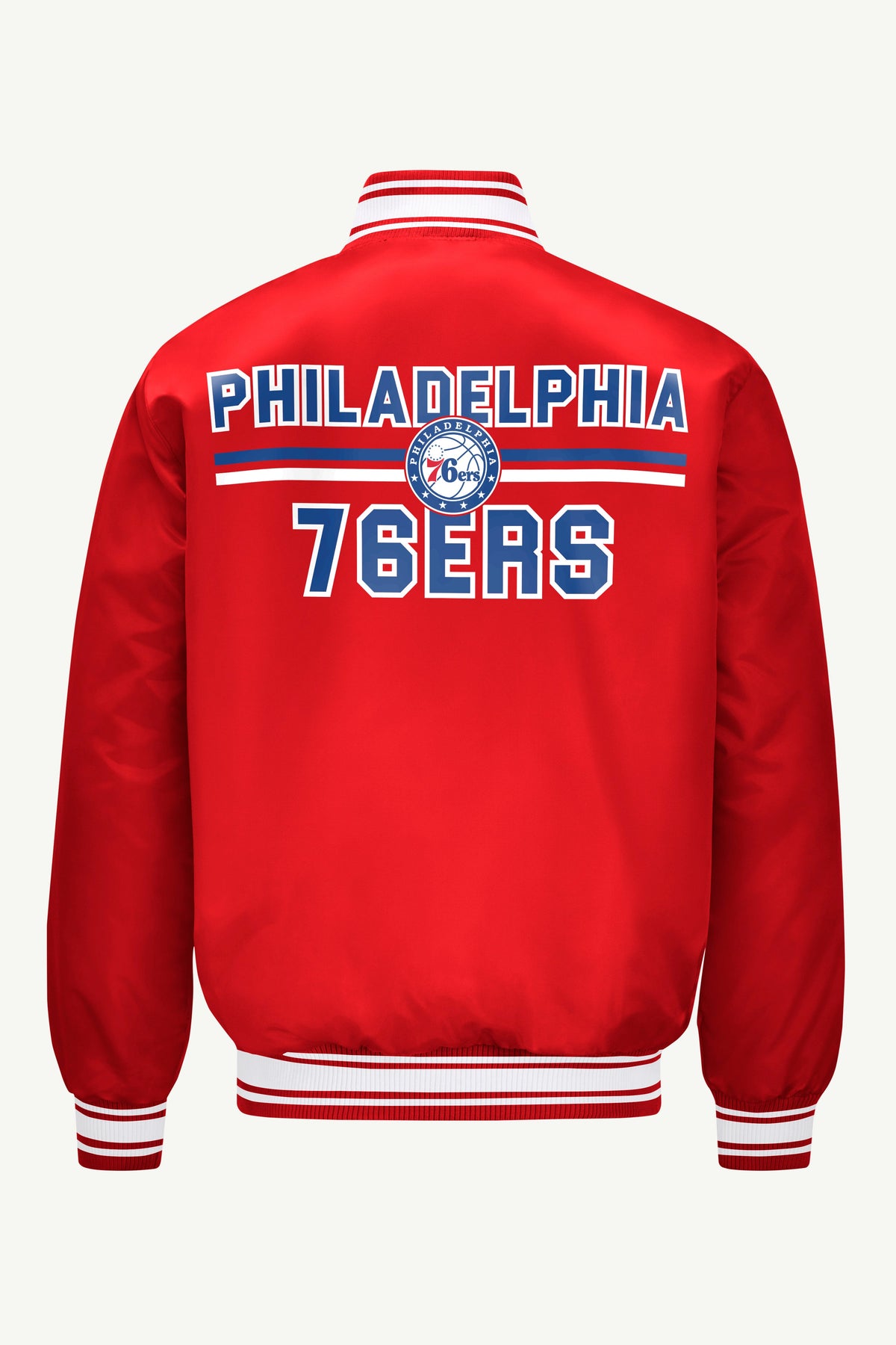 Starter Customer Favorite | MENS PHILADEPHIA 76ERS MESH LOOK SATIN VARSITY JACKET