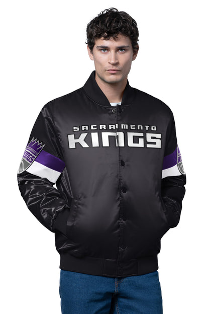 Starter Trending | MENS SACRAMENTO KINGS TRIPLE OPTION SATIN VARSITY JACKET