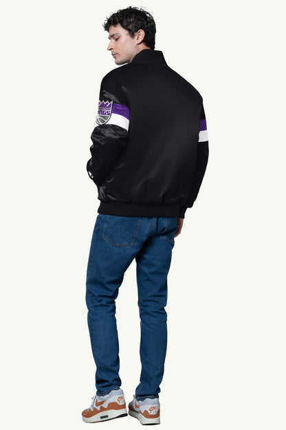Starter Trending | MENS SACRAMENTO KINGS TRIPLE OPTION SATIN VARSITY JACKET